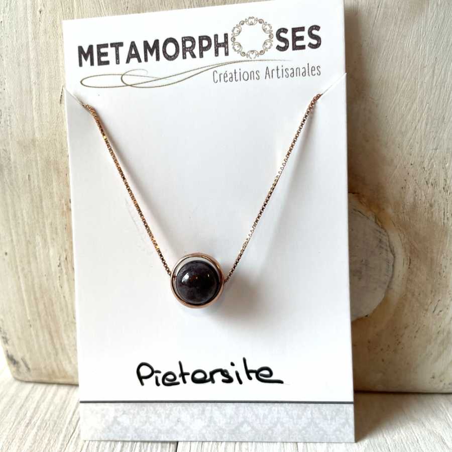 Collier Piétersite et argent