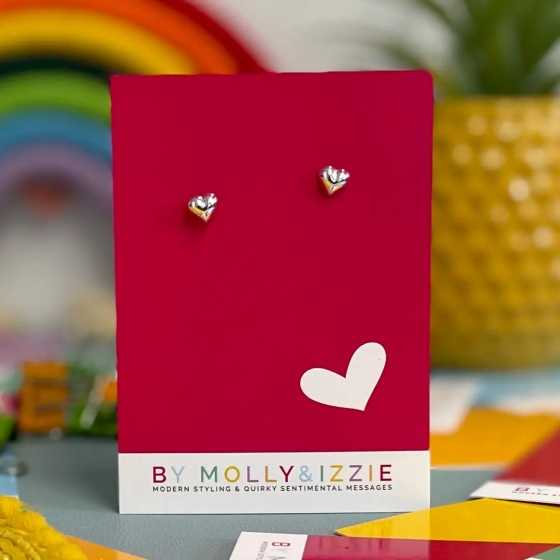 Boucles d'oreilles cœur en argent sterling - Coeur