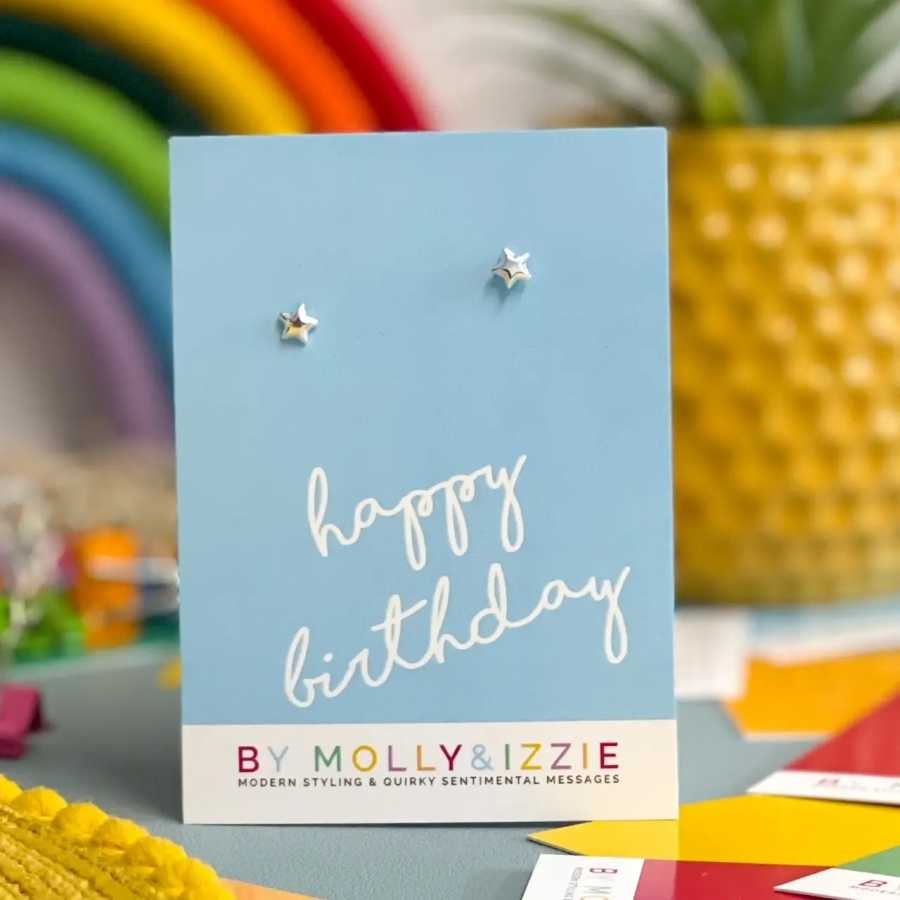 Stern-Ohrringe aus Sterlingsilber - Herzlichen Glückwunsch zum Geburtstag