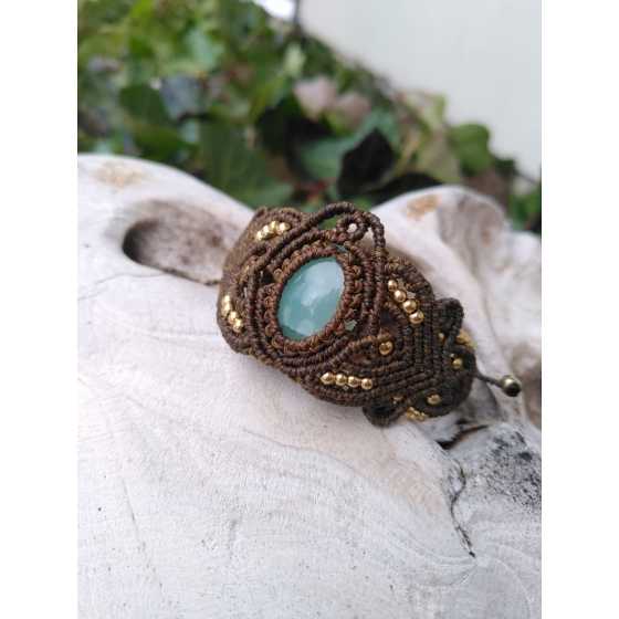 Bracelet micro-macramé Chrysoprase