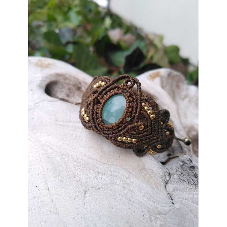 Mikro-Makramee-Armband Chrysoprase