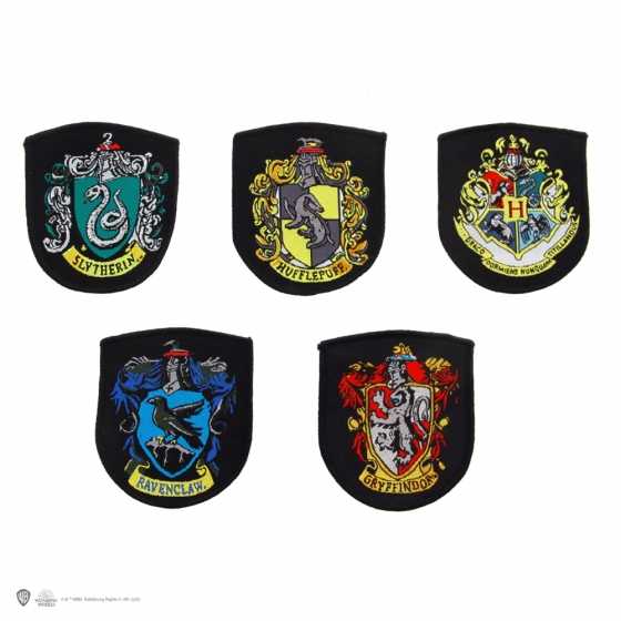 Set aus 5 Aufnähern Hogwarts-Häuser - Harry Potter