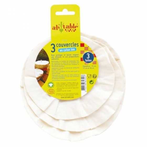 kit 3 couvercles en coton bio - Ah Table !