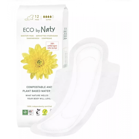 Naty Eco Serviettes Périodiques Super - 12 pcs