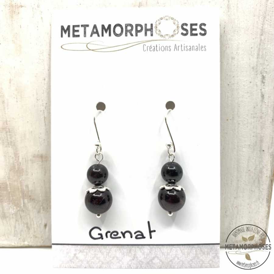 Boucles d'oreilles Grenat "Collection"