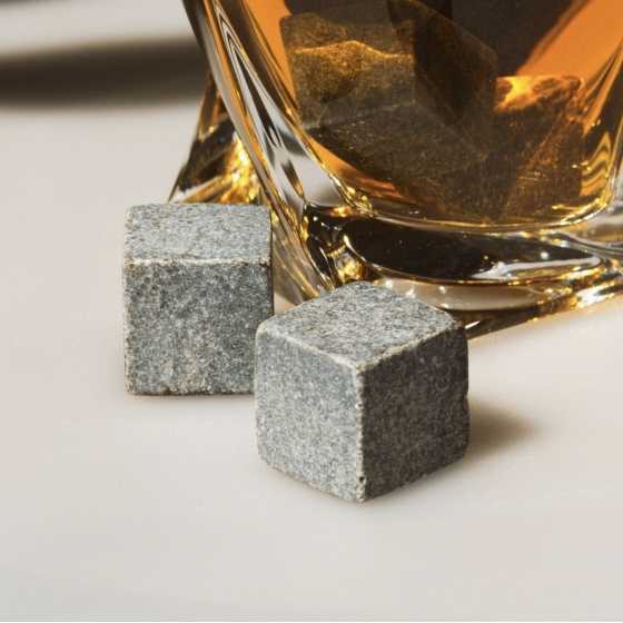 Whiskygläser - Twisted (2er-Set) mit 2 Eissteinen (Kühlsteine)