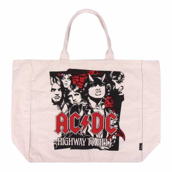 Sac shopping coton, beige ACDC