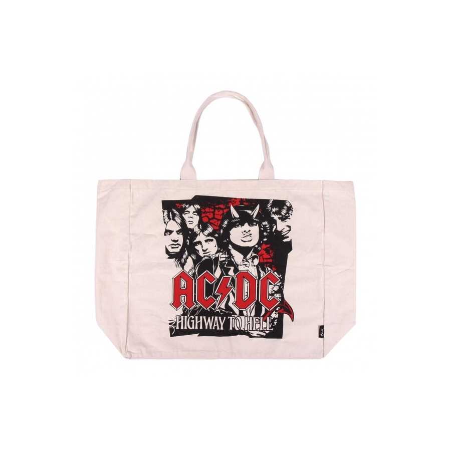 Sac shopping coton, beige ACDC