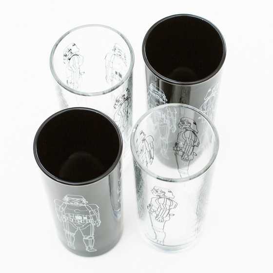 Stormtrooper Original - 4 verres à boire (2x noir, 2x transparent)