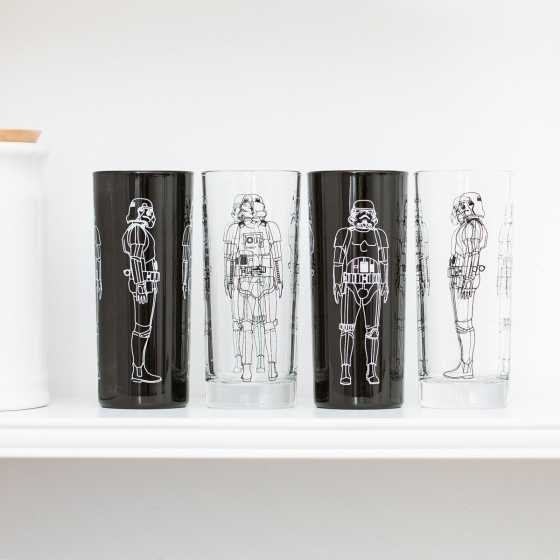 Stormtrooper Original - 4 verres à boire (2x noir, 2x transparent)