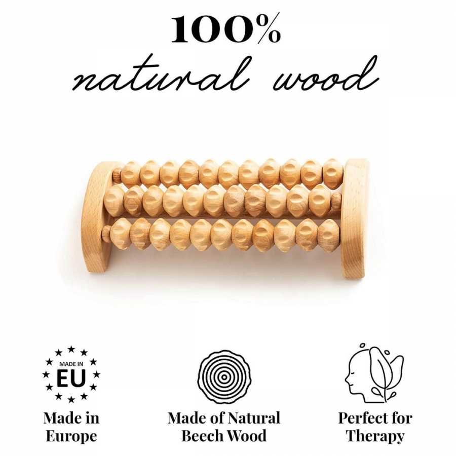 Fussmassageroller aus Holz 26 x 12 cm - Tuuli