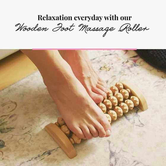 Fussmassageroller aus Holz 26 x 12 cm - Tuuli