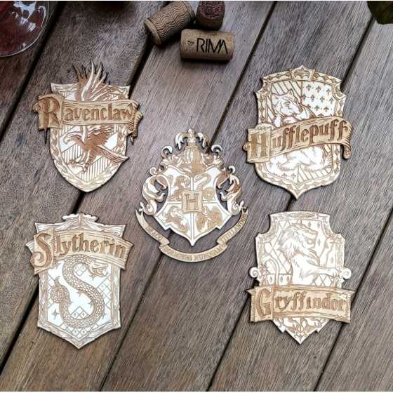 Untersetzer aus Holz Slytherin - Harry Potter