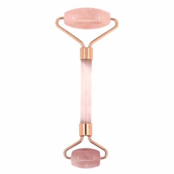 Rouleau Massage – Quartz Rose – Pierre Naturelle + Housse
