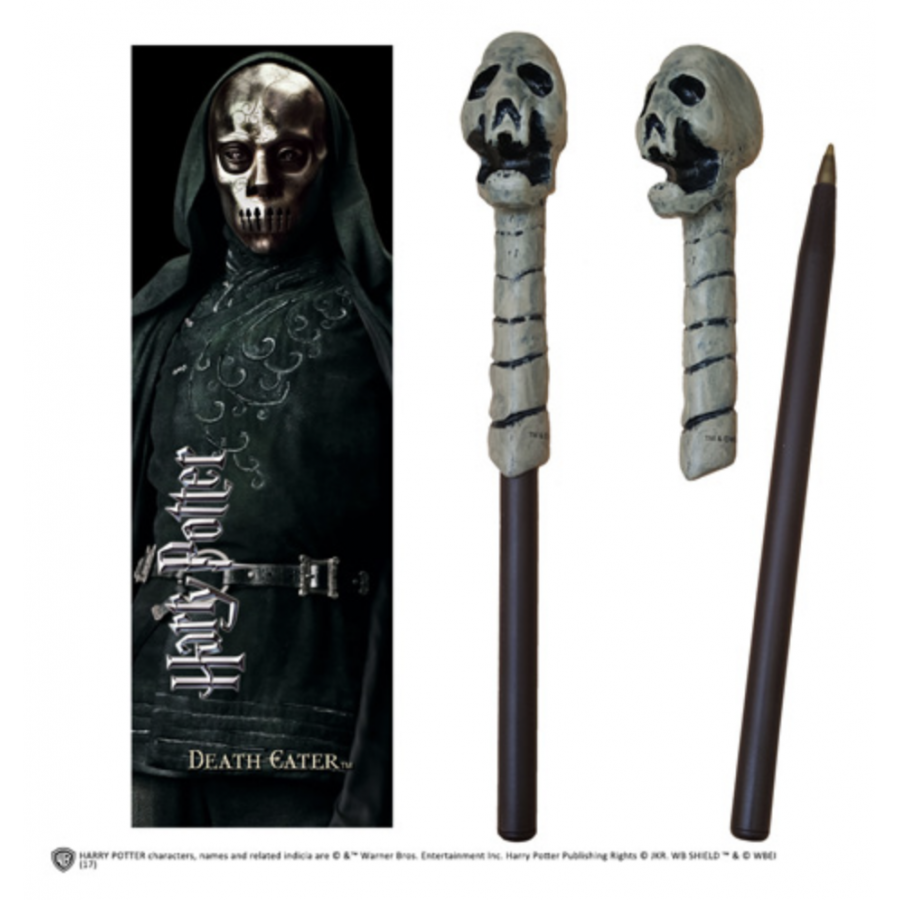 Stylo baguette & Marque-page Mangemort (crâne) - Harry Potter