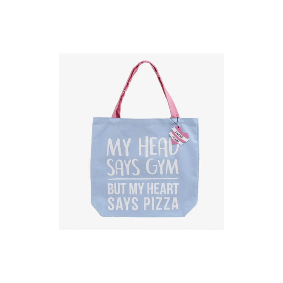 Tote Tasche Heart Says Pizza
