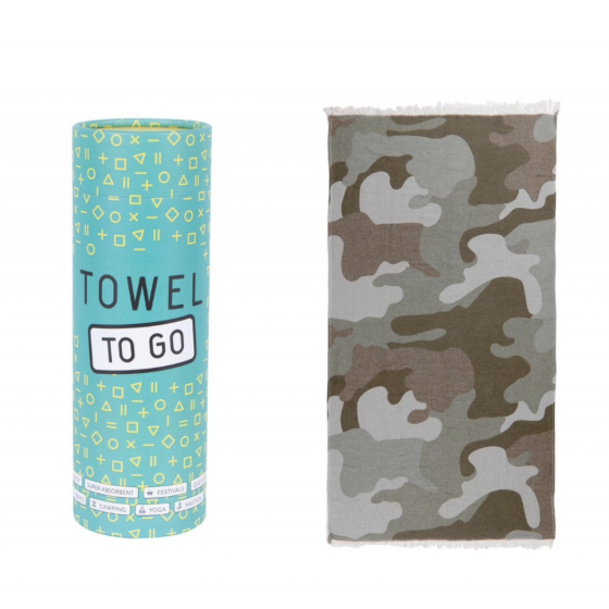 Towel To Go Hammamtuch Camouflage Khaki-Braun