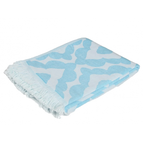Towel To Go Serviette de Hammam Tissé Jacquard bleu