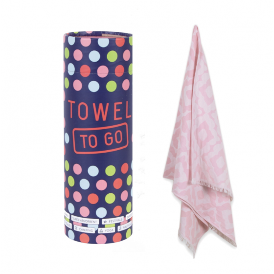 Towel To Go Serviette de Hammam Tissé Jacquard rose