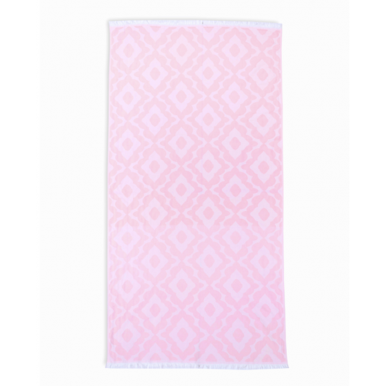 Towel To Go Serviette de Hammam Tissé Jacquard rose