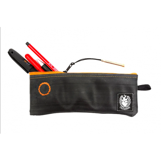 Trousse à crayons en tube de vélo recyclé, orange