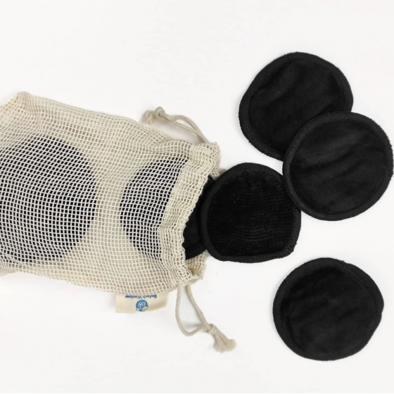 Disques de démaquillage réutilisables en bambou - noir