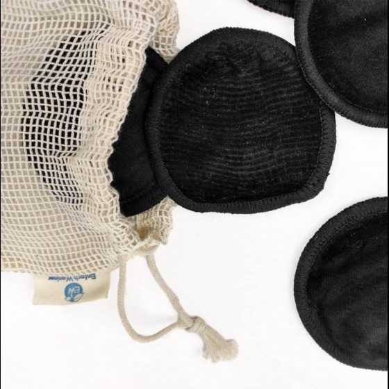 Wiederverwendbare Abschminkpads aus Bambus - schwarz