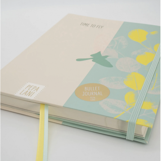 Bullet Journal, Vogel grün mit Aufklebern - Pepa Lani