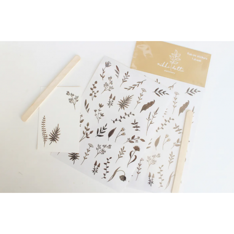 Autocollants à frotter - Fleurs d'automne - Nikki Dotti