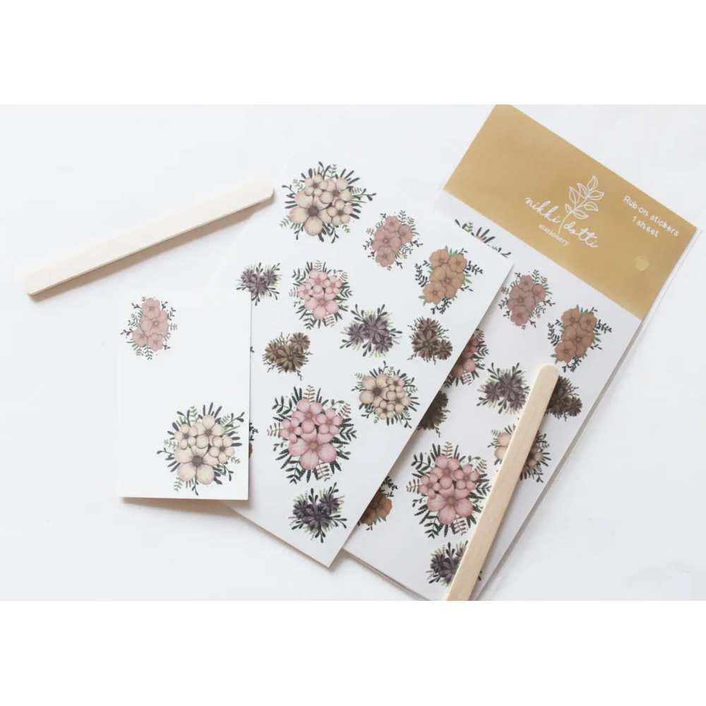 Autocollants à frotter - Bouquets - Nikki Dotti