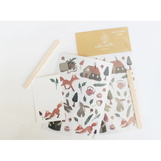 Autocollants à frotter - Woodland - Nikki Dotti