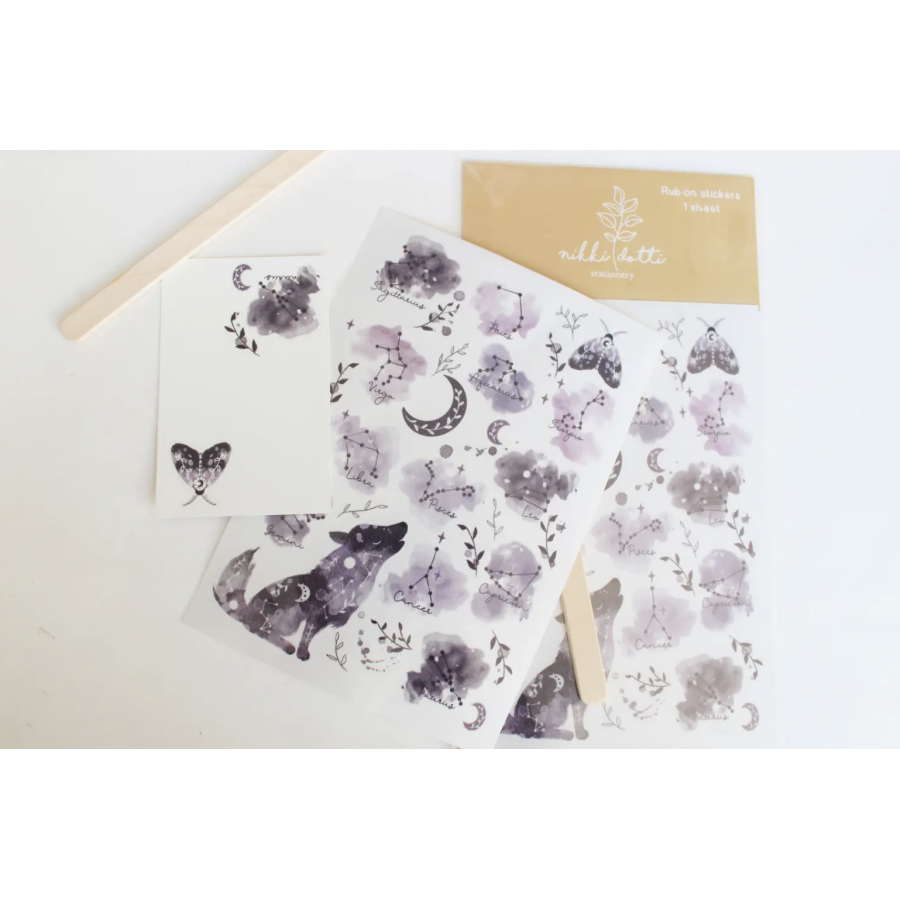 Aufkleber zum Reiben - Celestial - Nikki Dotti