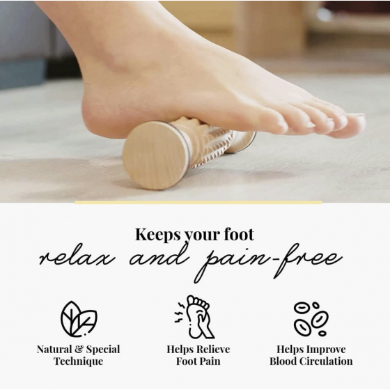 Rouleau de massage en bois pour pieds - Tuuli