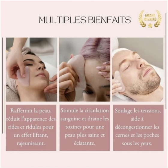 Kit Masque Yeux GuaSha Quartz Rose – Pierre Naturelle