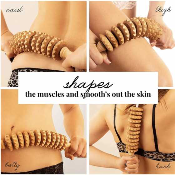 Flexi Holzmassageroller Cellulite und Lymphdrainage Maderotherapie - Tuuli