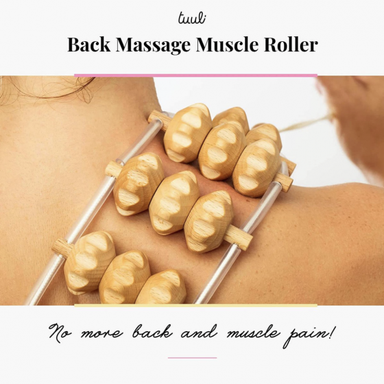 Holzrollenseil für Rückenmassage 120 cm - Tuuli