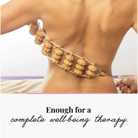 Holzrollenseil für Rückenmassage 120 cm - Tuuli