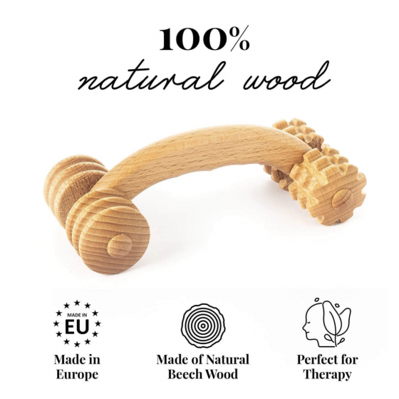 Rouleau de massage portatif en bois le corps et les épaules - Tuuli