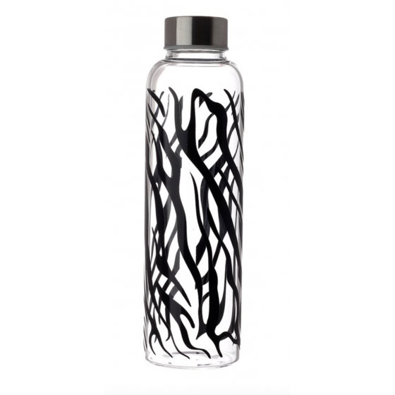 Wasserflasche aus Glas mit Schutzhülle Spots and Stripes