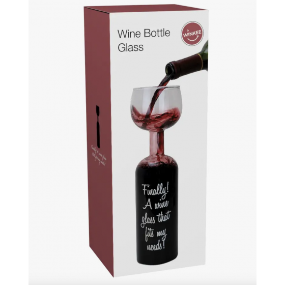 Weinflasche aus Glas "Finally"