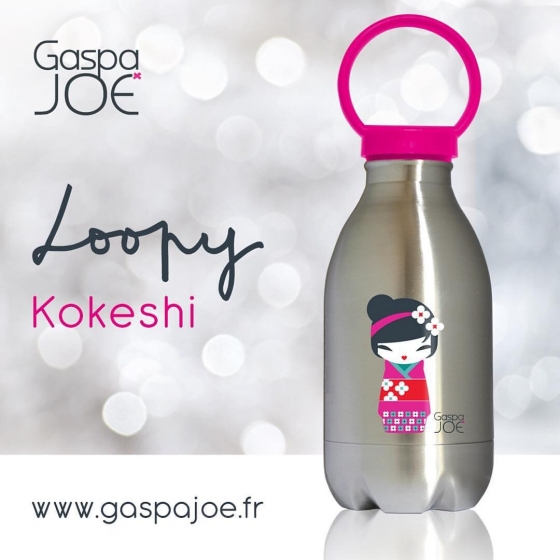 Bouteille Loopy Kokeshi rose