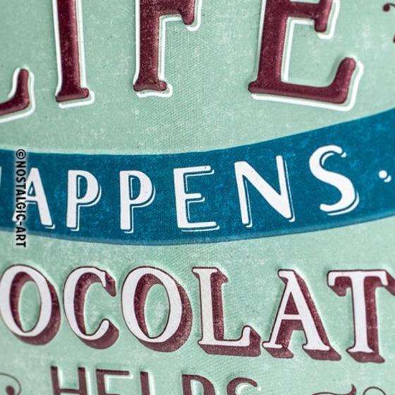 Plaque métallique - Life Happens Chocolate Helps, cadeaux, original