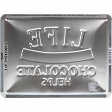 Metallschild - Life Happens Chocolate Helps