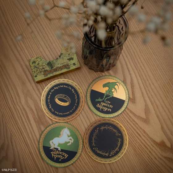 Set de 4 Sous-verres Le Seigneur des Anneaux - Communauté de l'Anneau - Lord of the Rings