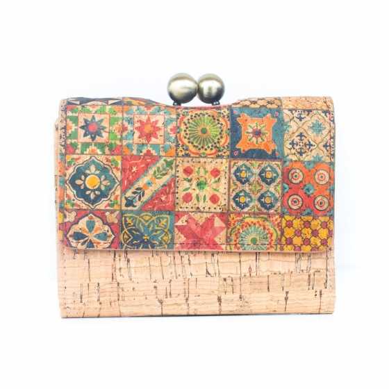 Porte-cartes et portefeuille à imprimé en liège naturel