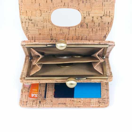 Porte-cartes et portefeuille à imprimé en liège naturel