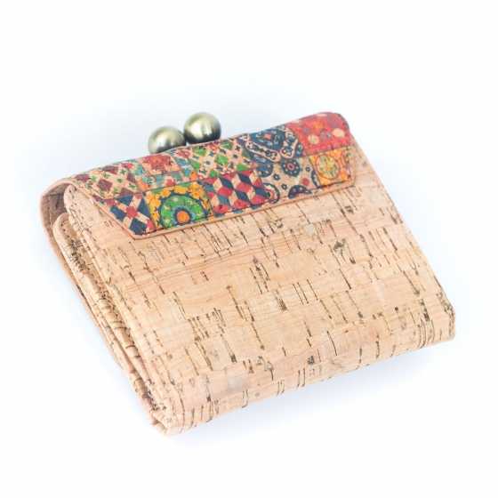 Porte-cartes et portefeuille à imprimé en liège naturel