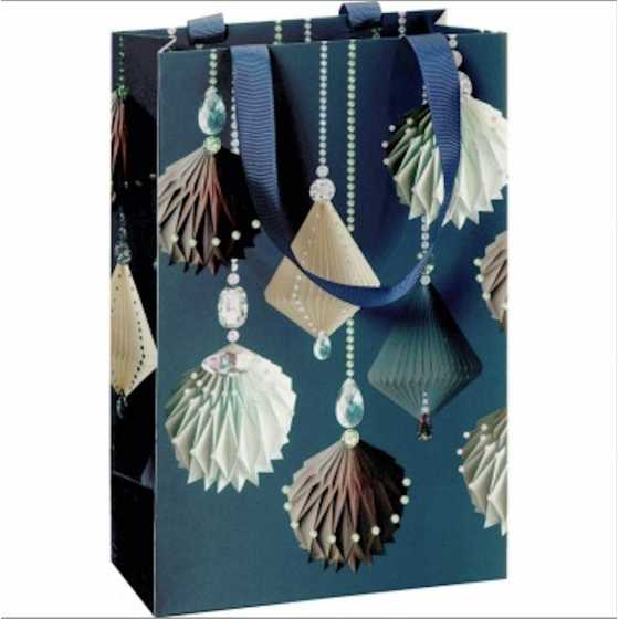 Sac cadeau papier FSC Blue Christmas