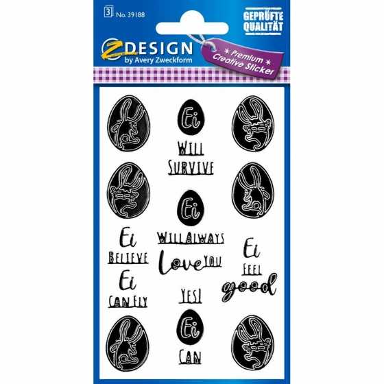 Autocollants "Proverbes de Pâques noir"