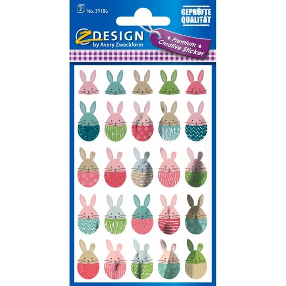 Autocollants  "Lapin dans œuf de Pâques"